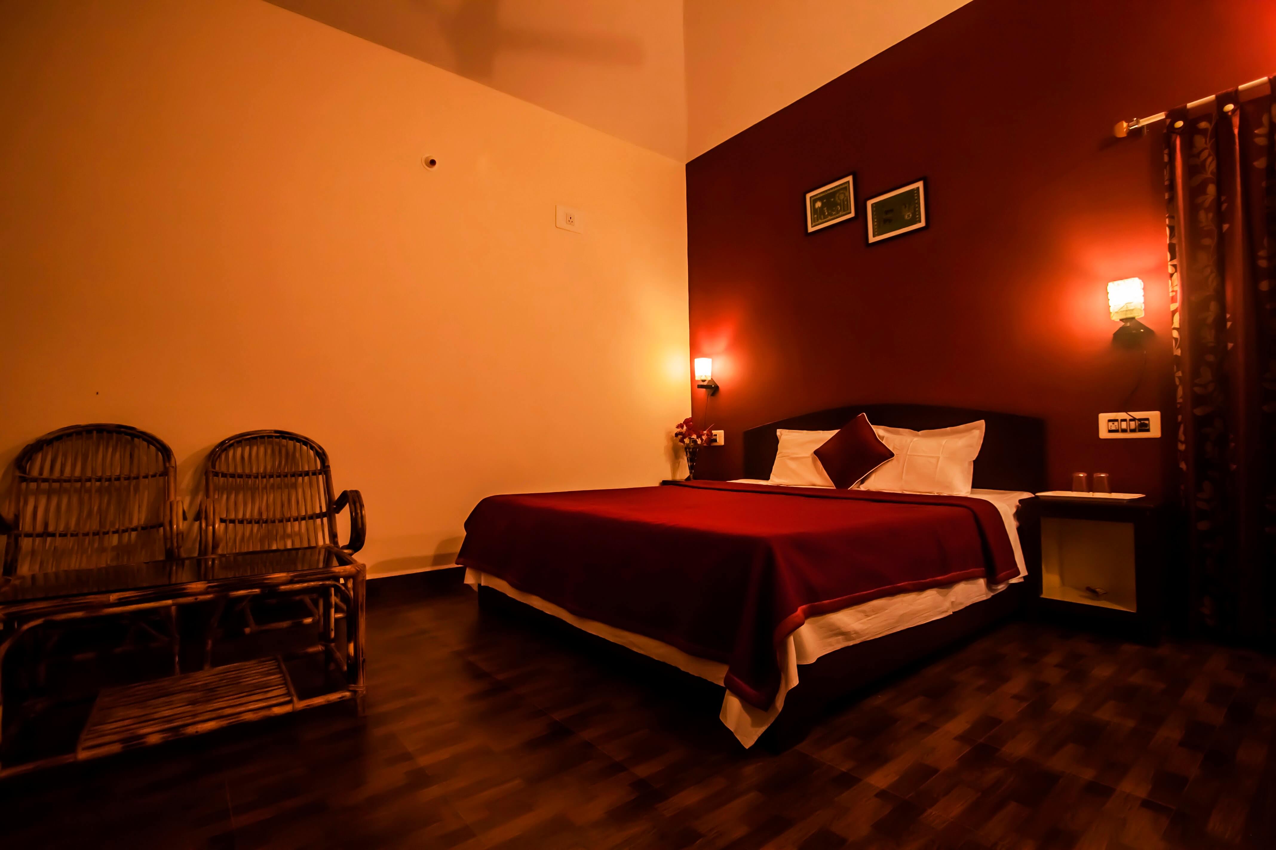 Luxurious interior of a room in Dandeli homestay