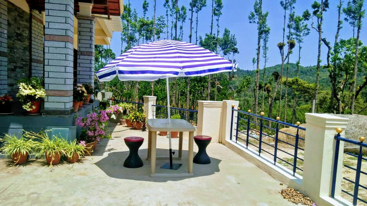 Chikmagalur homestay with infinity pool overlooking mountains.